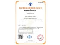 职业健康安全管理体系认证证书